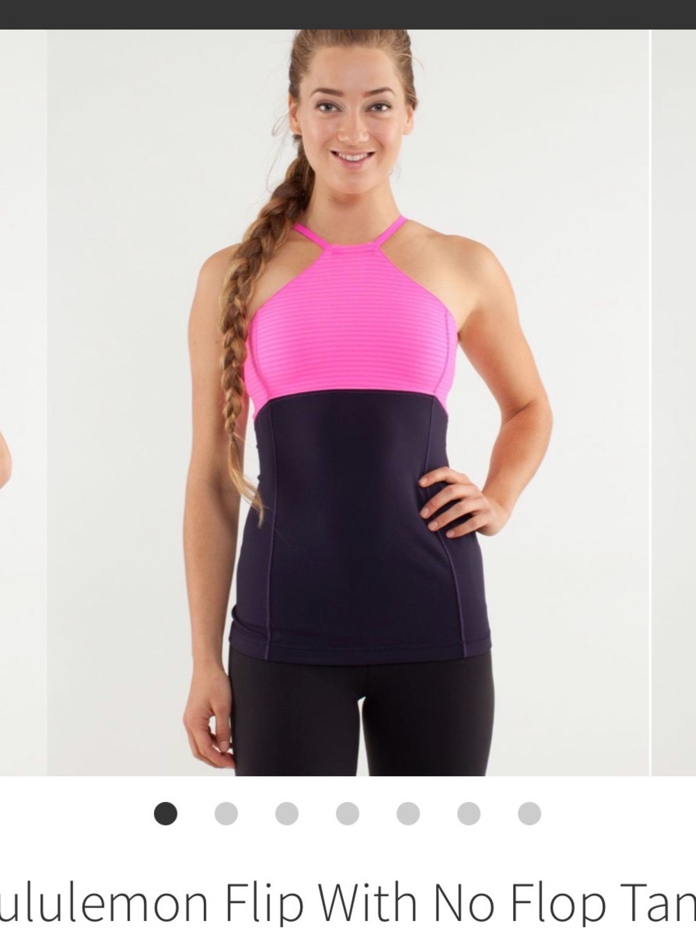 lululemon sz 8 Flip No Flop Tank Slope Stripe Raspberry Glo Light navy y2k retro